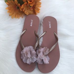 J.Crew Flip Flops w/Flower Power 🌸Size 8